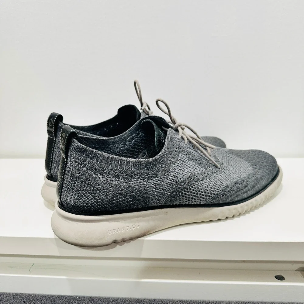 Cole‎ Haan Zerogrand Stitchlite Wingtip Oxford Gray Knit Mens Shoes C27565 11M